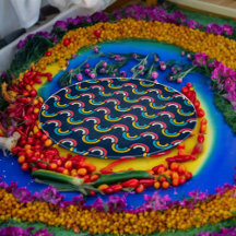 Multifärgad, halvcirkel Mönster