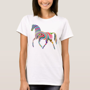 Multifärgad häst på kvinnors T-Shirt