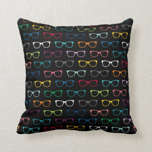 Multifärgad HIpster Glass Mönster Black Kudde