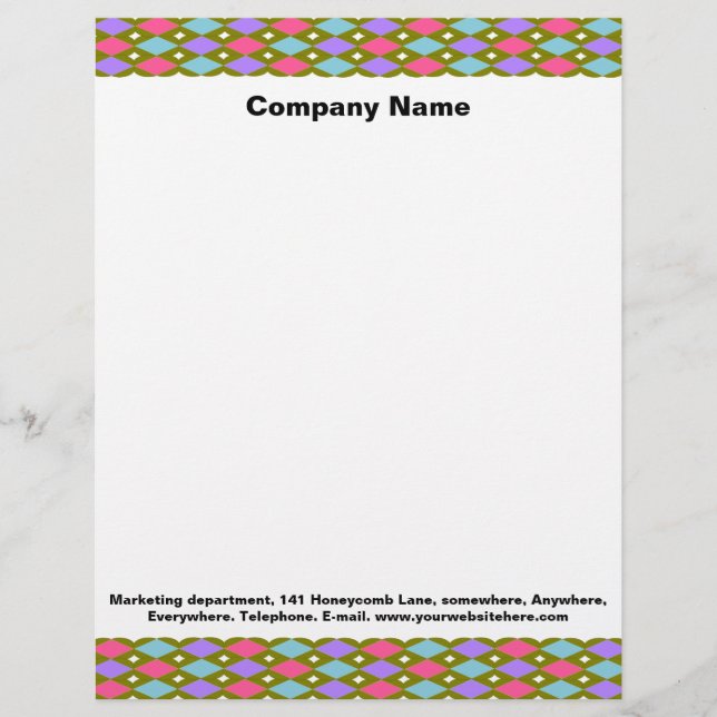 Multifärgad Honeycomb Anpassade Letterhead Brevhuvud (Framsida)