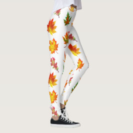 Multifärgad Höst löv Leggings