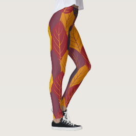 Multifärgad Höst löv Leggings
