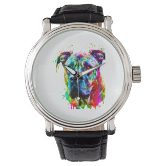 Multifärgad Hund - version 1 Armbandsur