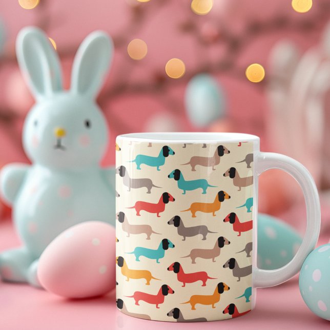 Multifärgad Hundar Mönster Kaffemugg (mugs and cups)