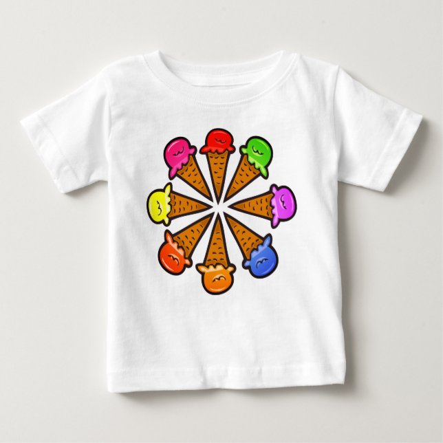 Multifärgad Ice Cream Cones No. 3 T Shirt (Framsida)