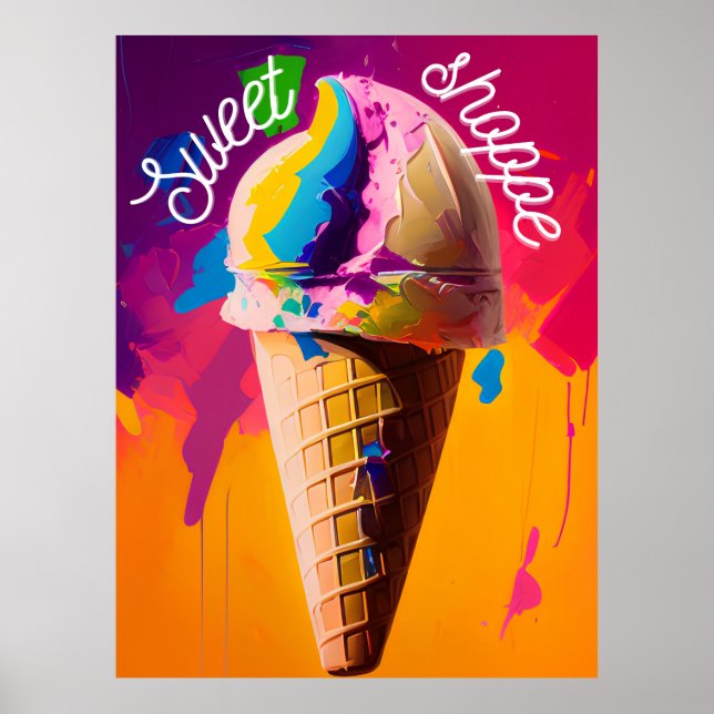 Multifärgad Ice Cream Poster (Framsidan)