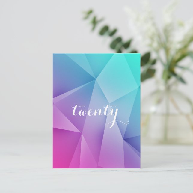 Multifärgad Jewel Tones Bordsnummer vycard (Stående Fram)
