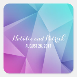 Multifärgad Jewel Tones Wedding Stickers Fyrkantigt Klistermärke