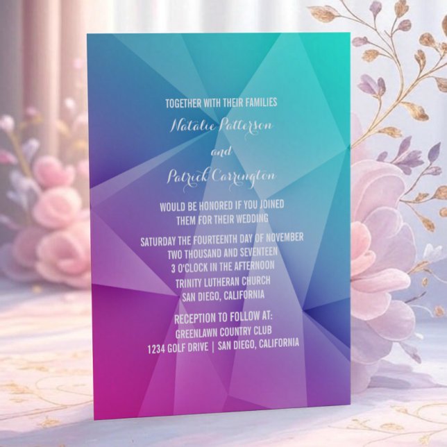 Multifärgad judel Tones bröllopsinbjudan Inbjudningar (Multicolor Jewel Tones Wedding Invitation)