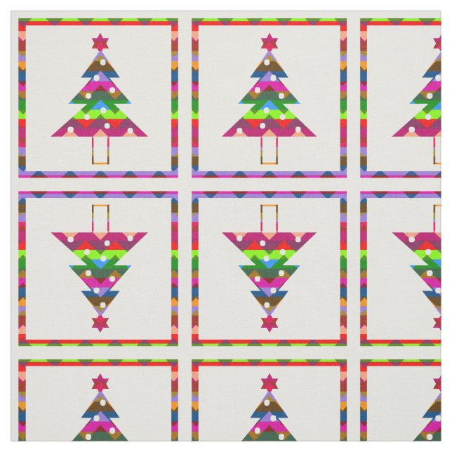 Multifärgad Julgranar Tyg (Provkarta)