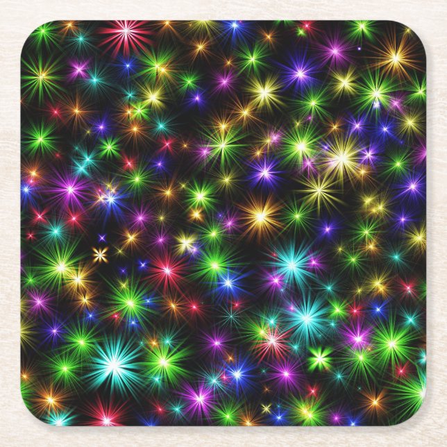 Multifärgad julstjärna Rays-57191 Underlägg Papper Kvadrat (Framsidan)