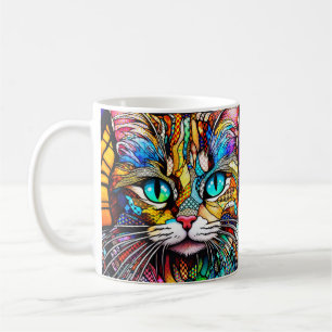 Multifärgad Katt 710 nedfläckad stil Kaffemugg