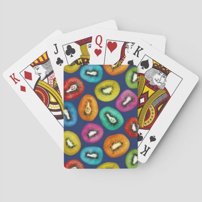 Multifärgad Kiwi Mönster Casinokort (Baksidan)