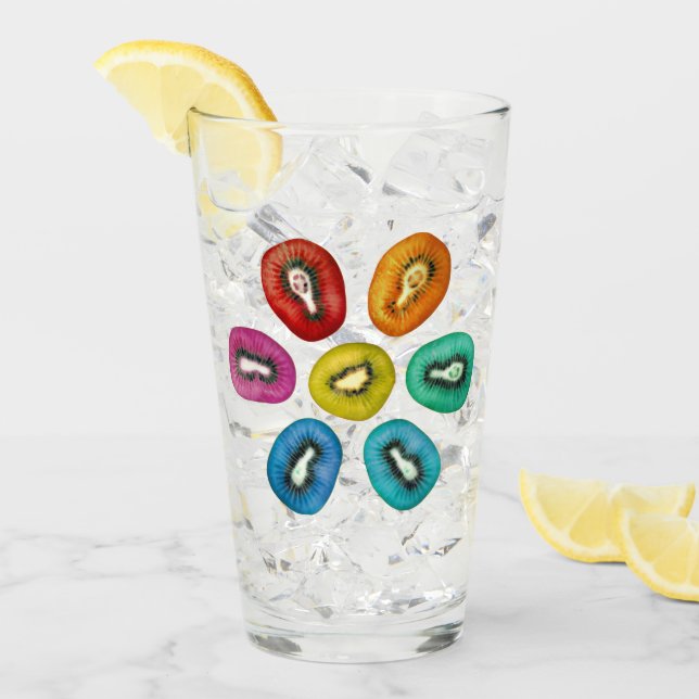 Multifärgad Kiwi Mönster Design Glaskopp (Framsida Ice)