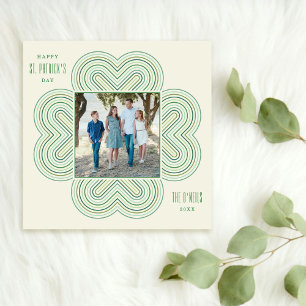 Multifärgad Klöver St. Patrick's Day Card - Elfenb Julkort