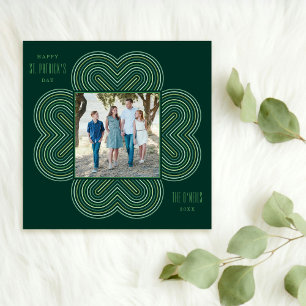 Multifärgad Klöver St. Patrick's Day Card - Grönt Julkort