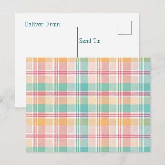 Multifärgad Kontrollerad utlagd Helg Vykort (Fram/baksida)