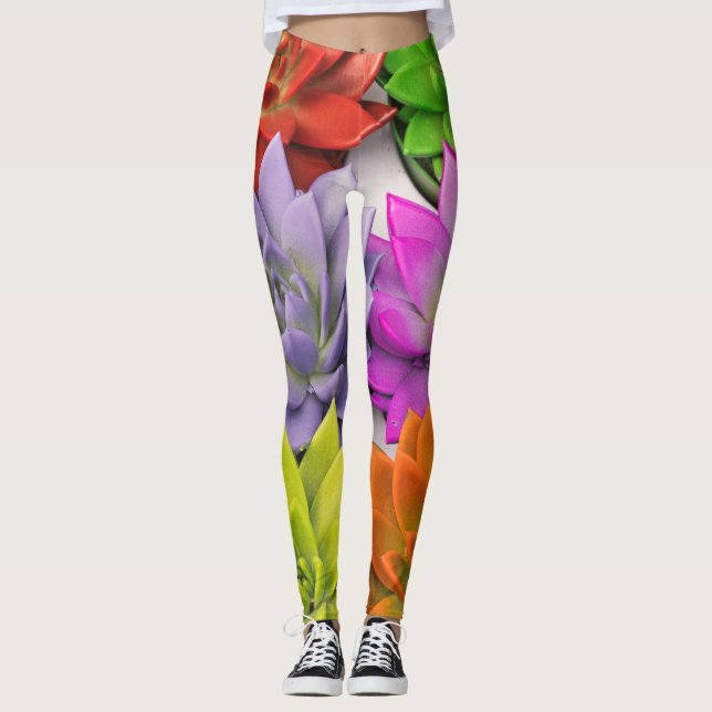Multifärgad, ljuslotus-blomma leggings (Framsida)
