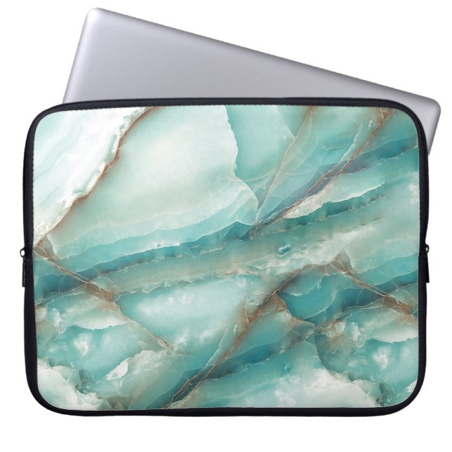 Multifärgad Marble: Onyx Glass Effect. Laptop Fodral (Framsidan)