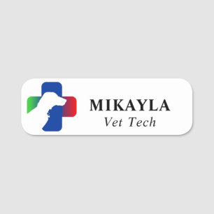 Multifärgad Medical Symbol Hund Vet Namnbricka