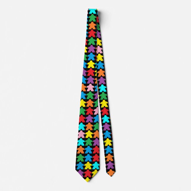 Multifärgad Meeples Necktie Slips (Framsida)