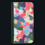 Multifärgad Modern Personlig Namn Blue Grönt Plånboksfodral För Samsung Galaxy S5<br><div class="desc">Ursprunglig digital akrylmålning med en ljus,  färgstark modern design i blues,  gröntar,  pinkar och lila. Personlig med namn eller texten som du väljer.</div>