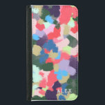 Multifärgad Modern Personlig Namn Blue Grönt Plånboksfodral För Samsung Galaxy S5<br><div class="desc">Ursprunglig digital akrylmålning med en ljus,  färgstark modern design i blues,  gröntar,  pinkar och lila. Personlig med namn eller texten som du väljer.</div>