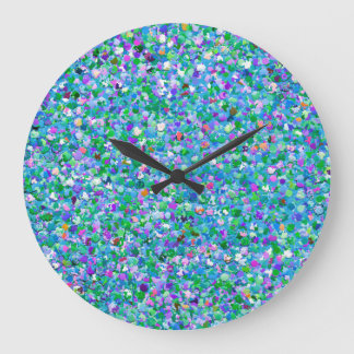 Multifärgad Mosaic Modern Grit Glitter #2 Stor Klocka