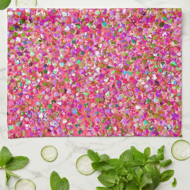 Multifärgad Mosaic Modern Grit Glitter #4 Kökshandduk (Vikta)