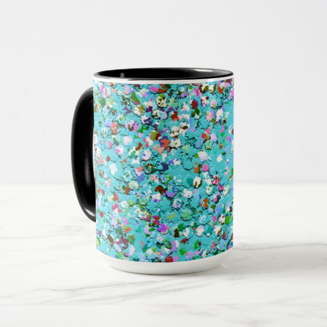 Multifärgad Mosaic Modern Grit Glitter #7 Mugg (Framsida vänster)