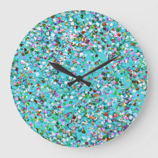 Multifärgad Mosaic Modern Grit Glitter #7 Stor Klocka