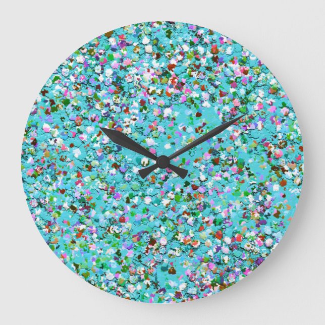 Multifärgad Mosaic Modern Grit Glitter #7 Stor Klocka (Framsida)
