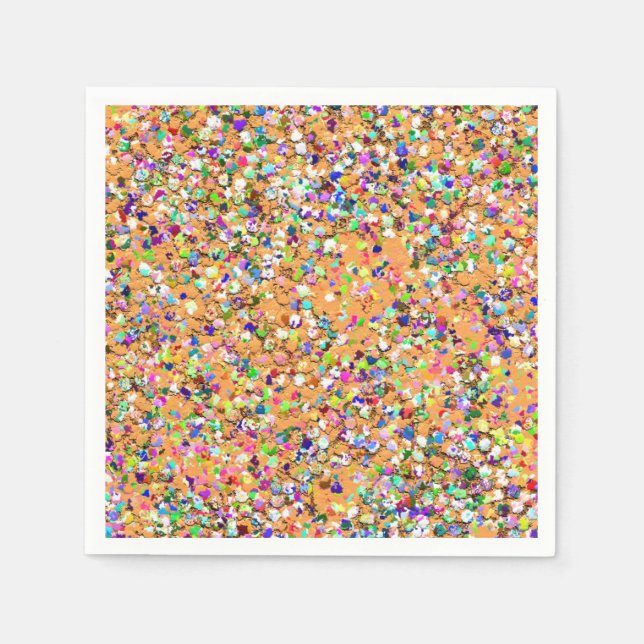 Multifärgad Mosaic Modern Grit Glitter #9 Pappersservett (Framsidan)