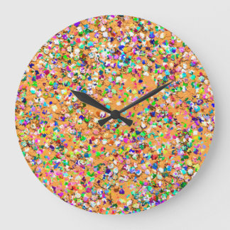 Multifärgad Mosaic Modern Grit Glitter #9 Stor Klocka