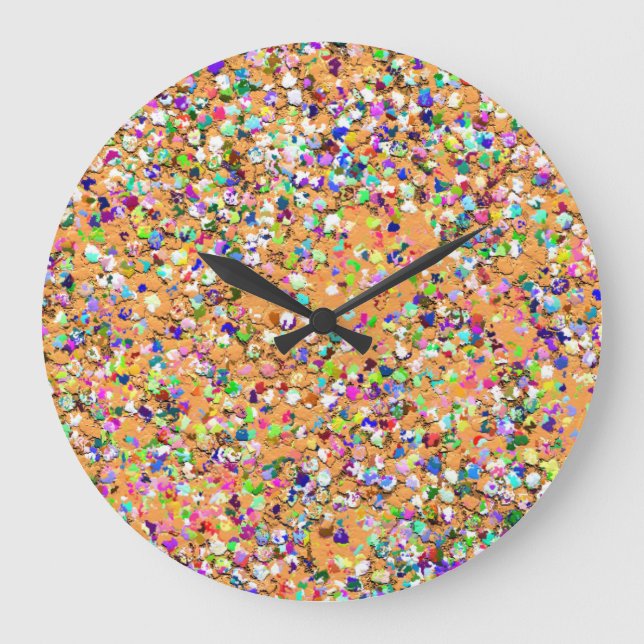 Multifärgad Mosaic Modern Grit Glitter #9 Stor Klocka (Framsida)