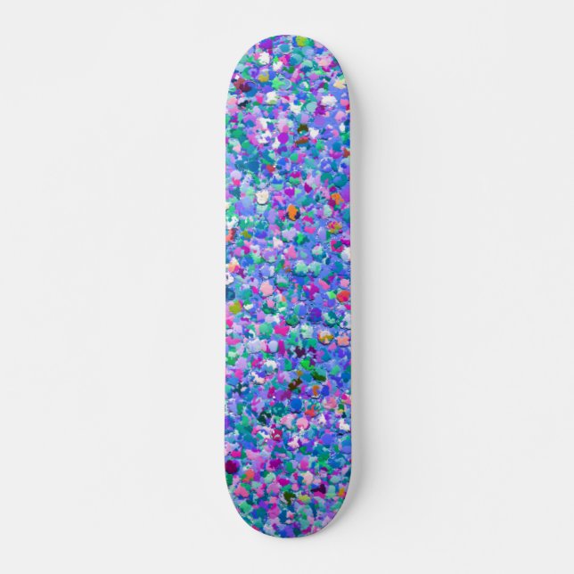 Multifärgad Mosaic Modern Grit Glitter Skateboard Bräda 20 Cm (Framsida)