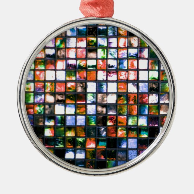Multifärgad Mosaic Squares jul Ornament (Framsidan)