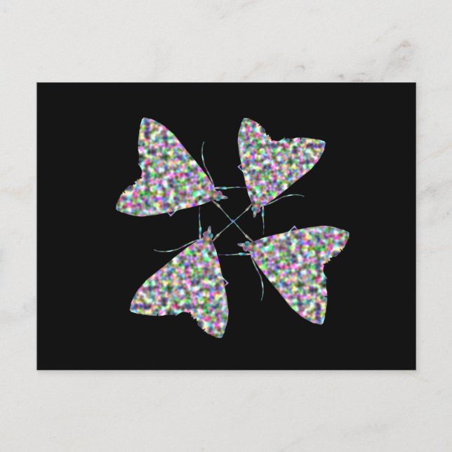 Multifärgad Moth Art-vykort Vykort (Framsida)