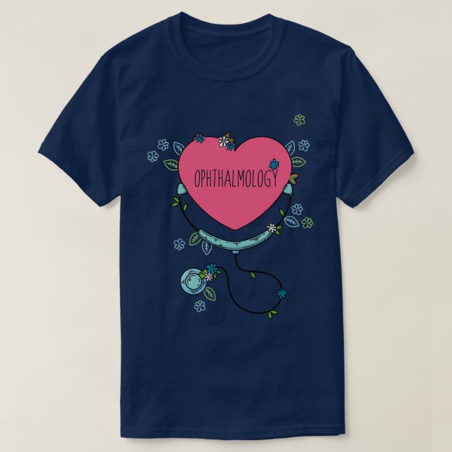 Multifärgad Oftalmologi Hjärtklåda Rosa Oftalmo T Shirt (Design framsida)