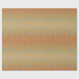 Multifärgad Orange Medieval Unik Blommigt Ornament Presentpapper
