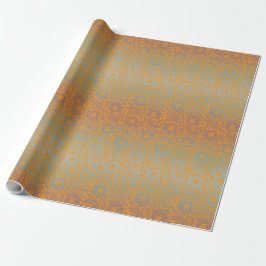 Multifärgad Orange Medieval Unik Blommigt Ornament Presentpapper