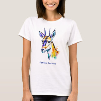 Multifärgad Paint Drip Watercolor Gazelle T Shirt