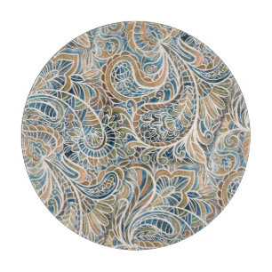 Multifärgad Paisley Hand-Drawn Print