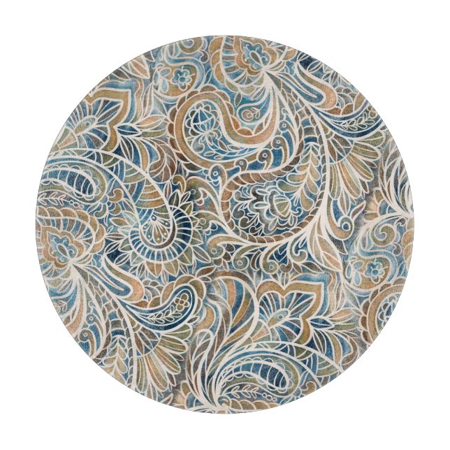 Multifärgad Paisley Hand-Drawn Print (Framsidan)
