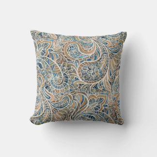 Multifärgad Paisley Hand-Drawn Print Kudde