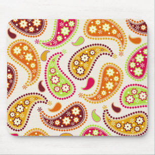 Multifärgad Paisley Mousepad Musmatta