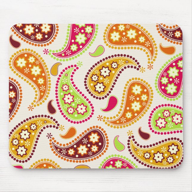 Multifärgad Paisley Mousepad Musmatta (Framsidan)