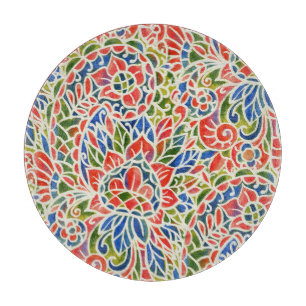 Multifärgad Paisley Print Batik Mönster