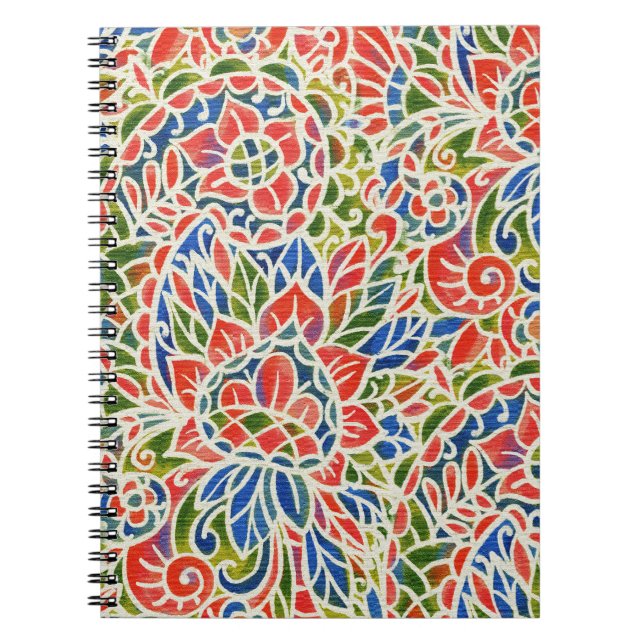 Multifärgad Paisley Print Batik Mönster Anteckningsbok (Framsidan)