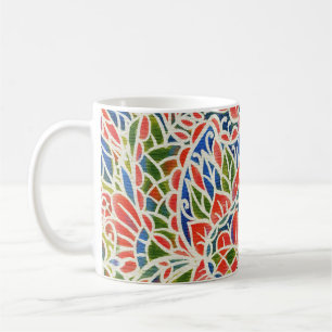 Multifärgad Paisley Print Batik Mönster Kaffemugg